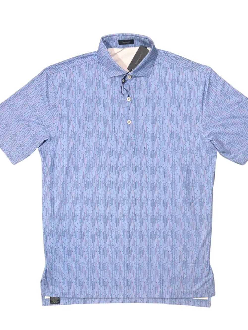 Turtleson Luxe Blue / Evergreen Max Performance Polo Golf Geo Print Green